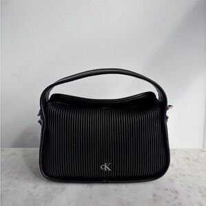 Calvin Klein Ribbed Black Shoulder Bag